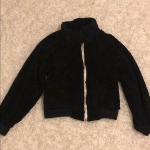 Drop Shoulder Collar Teddy Jacket